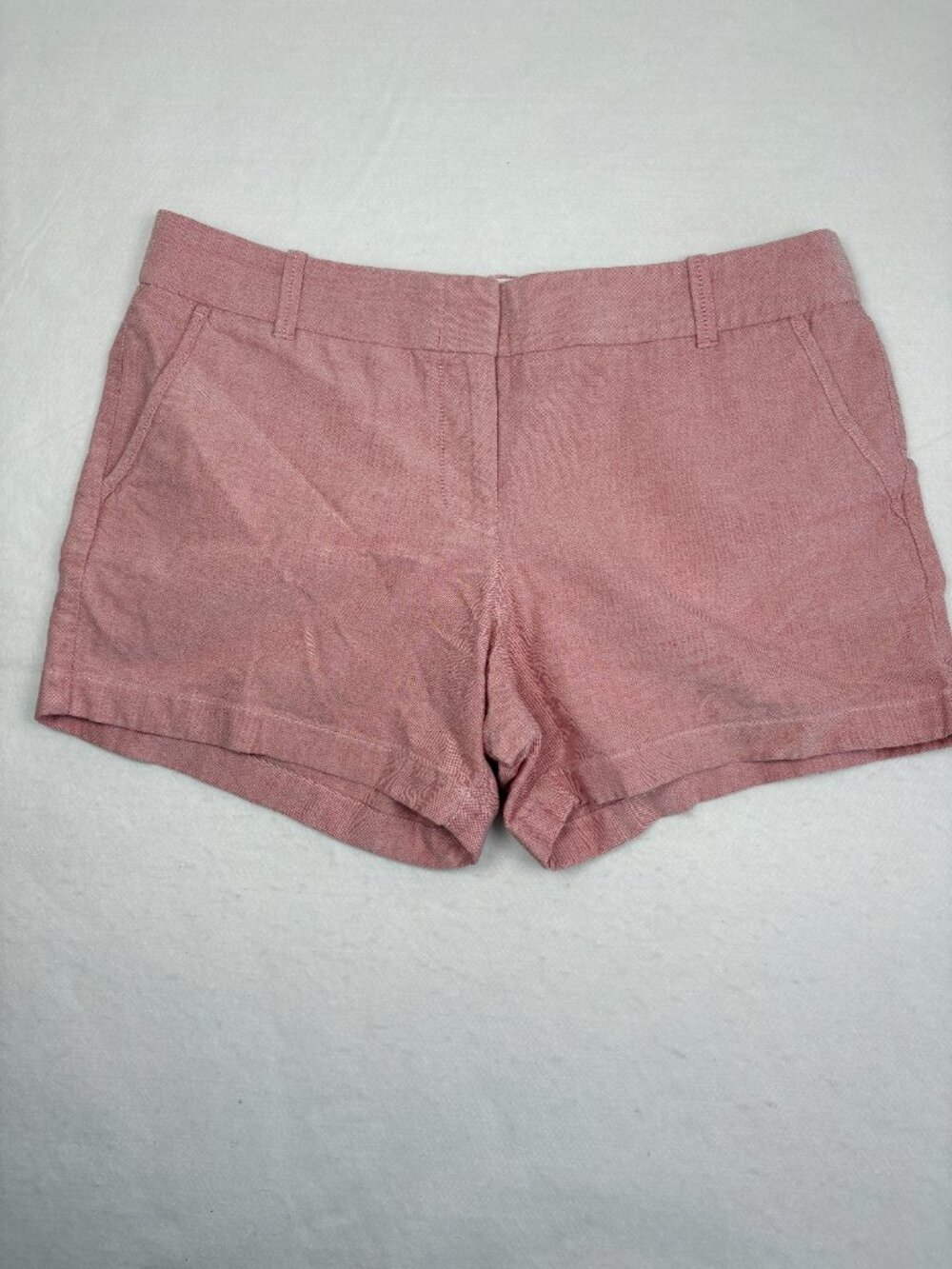 J. Crew Women's Chino Shorts Heathered Pink Fiery Sunset Preppy Coastal Sz 10